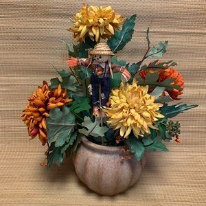 Faux Fall Flowers With Pot